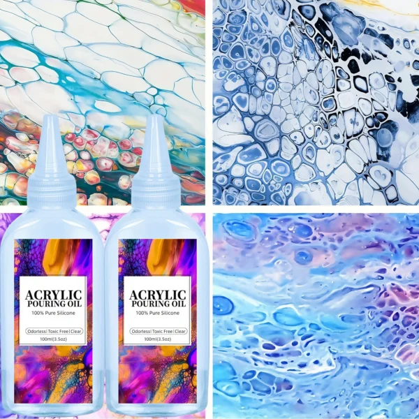 Huile Silicone pour Peinture Acrylique - Effet Cellules pour Art Fluide 1