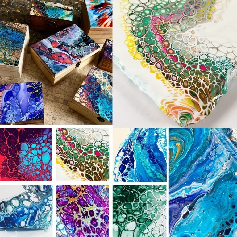 Huile Silicone pour Peinture Acrylique - Effet Cellules pour Art Fluide 3