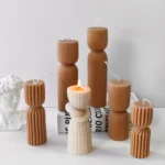 Moule en silicone cylindrique rayé pour bougies 4