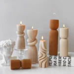 Moule en silicone cylindrique rayé pour bougies 3