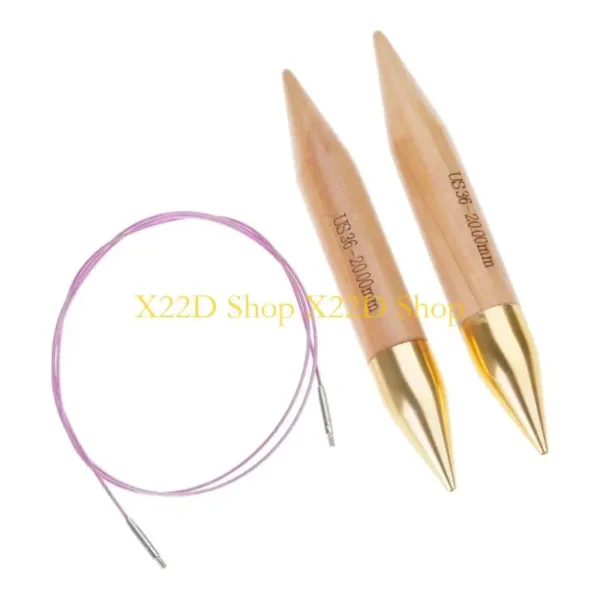 Set Aiguilles Circulaires en Bois Interchangeables - Câble 80 cm, Débutant et Confirmé 1